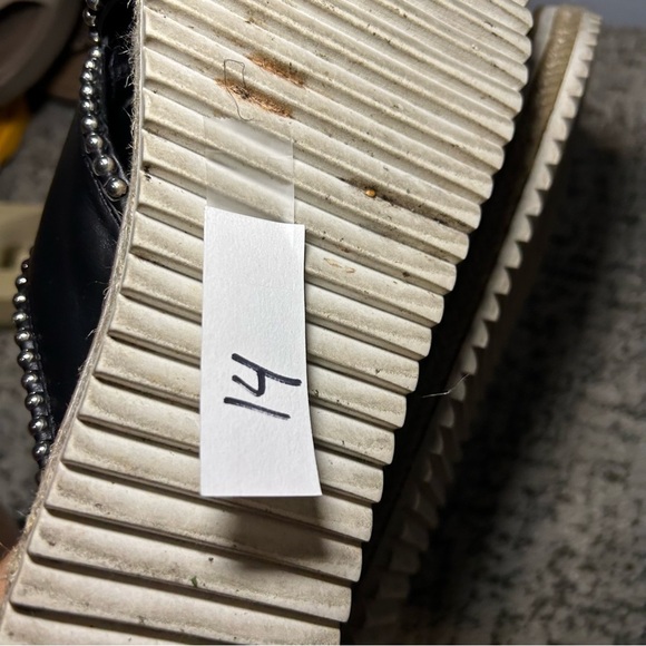 Zara Trafaluc Black & Silver Beaded Criss-Cross Chunky Platform Sandals Size 9 - Picture 14 of 14